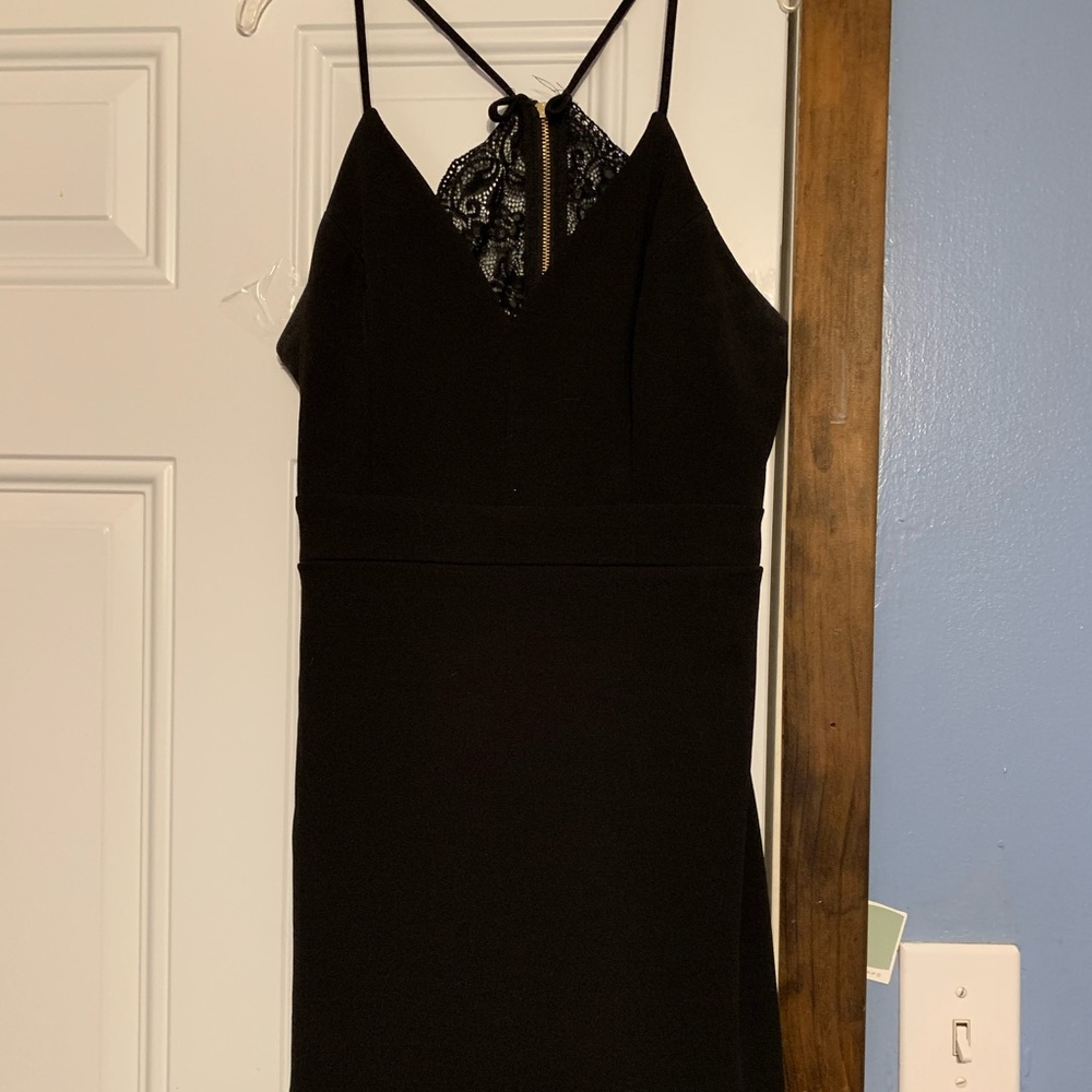 City Triangle Black Lace Open Back dress